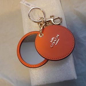 New Coach Tote Charm/Mirror In Orange Color NWT